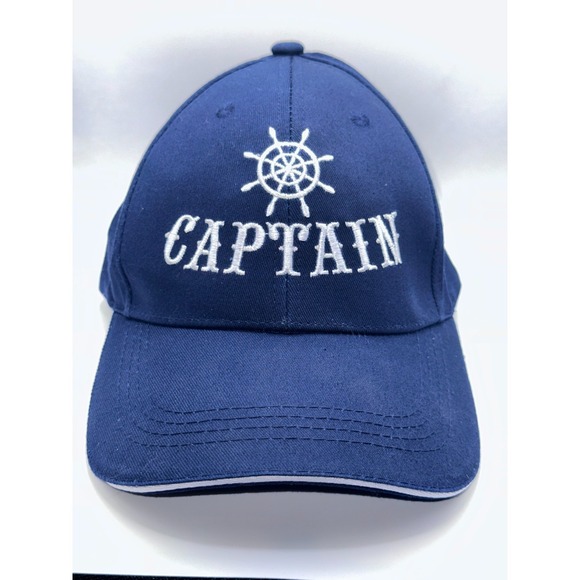 The Unbranded Brand Other - Captain Ships Wheel Logo‎ Hat Adjustable Blue Nautical Strapback Cap